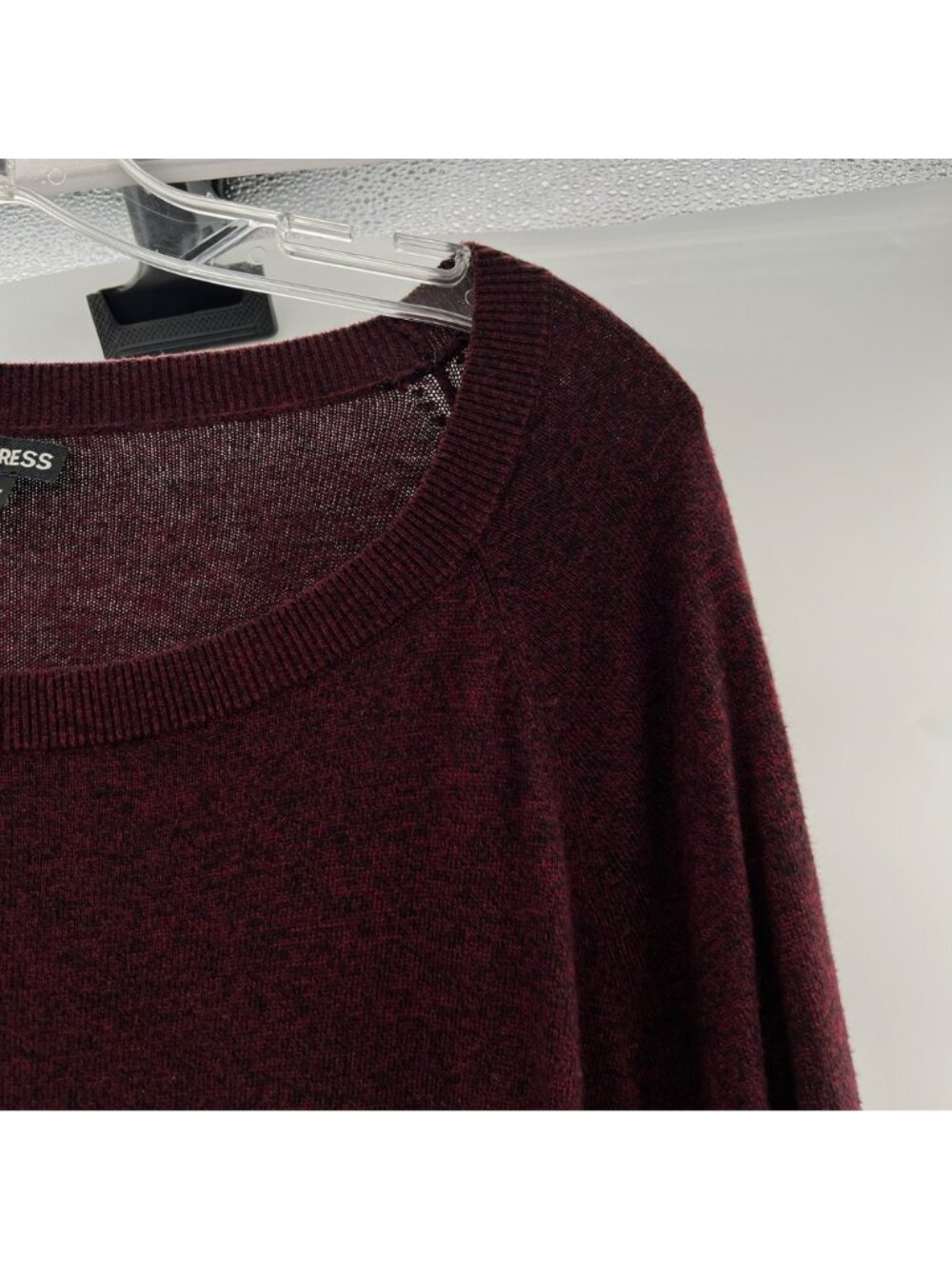 Express Women's Lightweight Sweater 3/4 Sleeve Maroon/Black Size Small - Picture 3 of 9